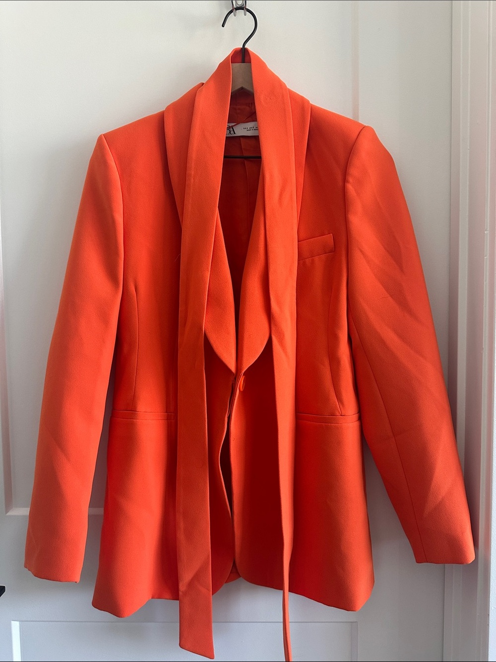 Zara orange blazer with matching belt